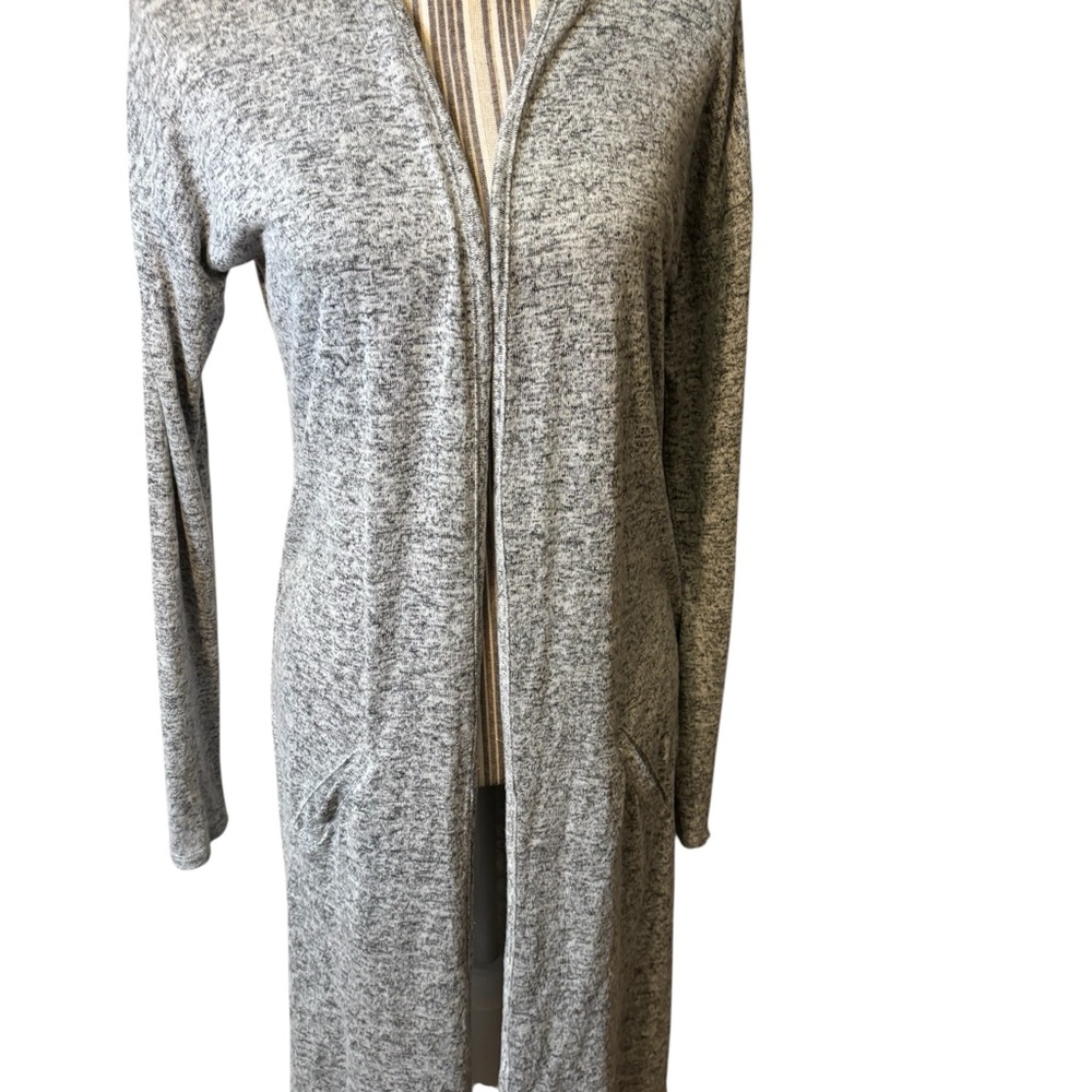 Mossimo Duster Small Heather Gray Knit Open Cardigan Sweater Rayon Cozy Soft